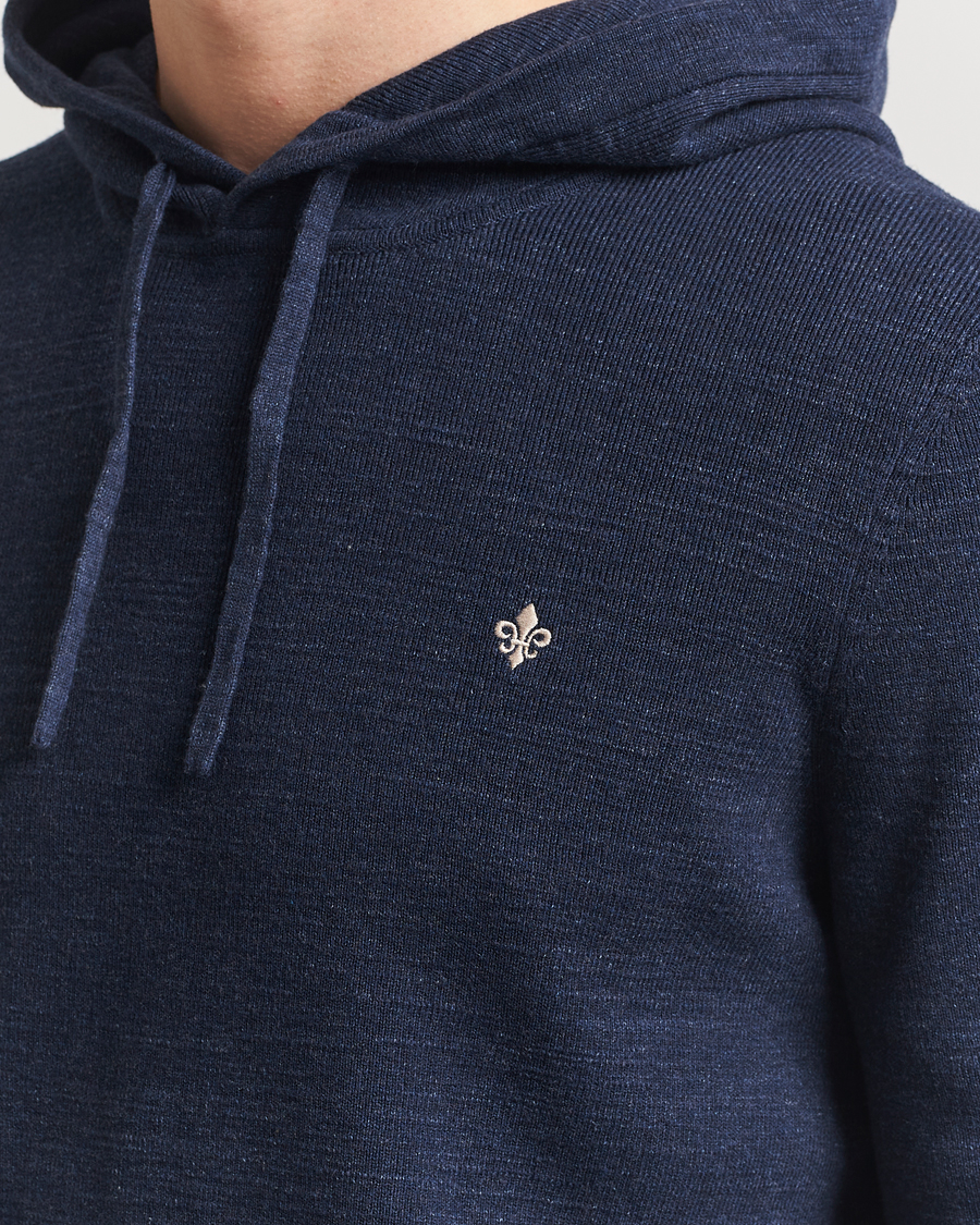 Herr | Tröjor | Morris | Ramdall Knitted Cotton Hoodie Navy