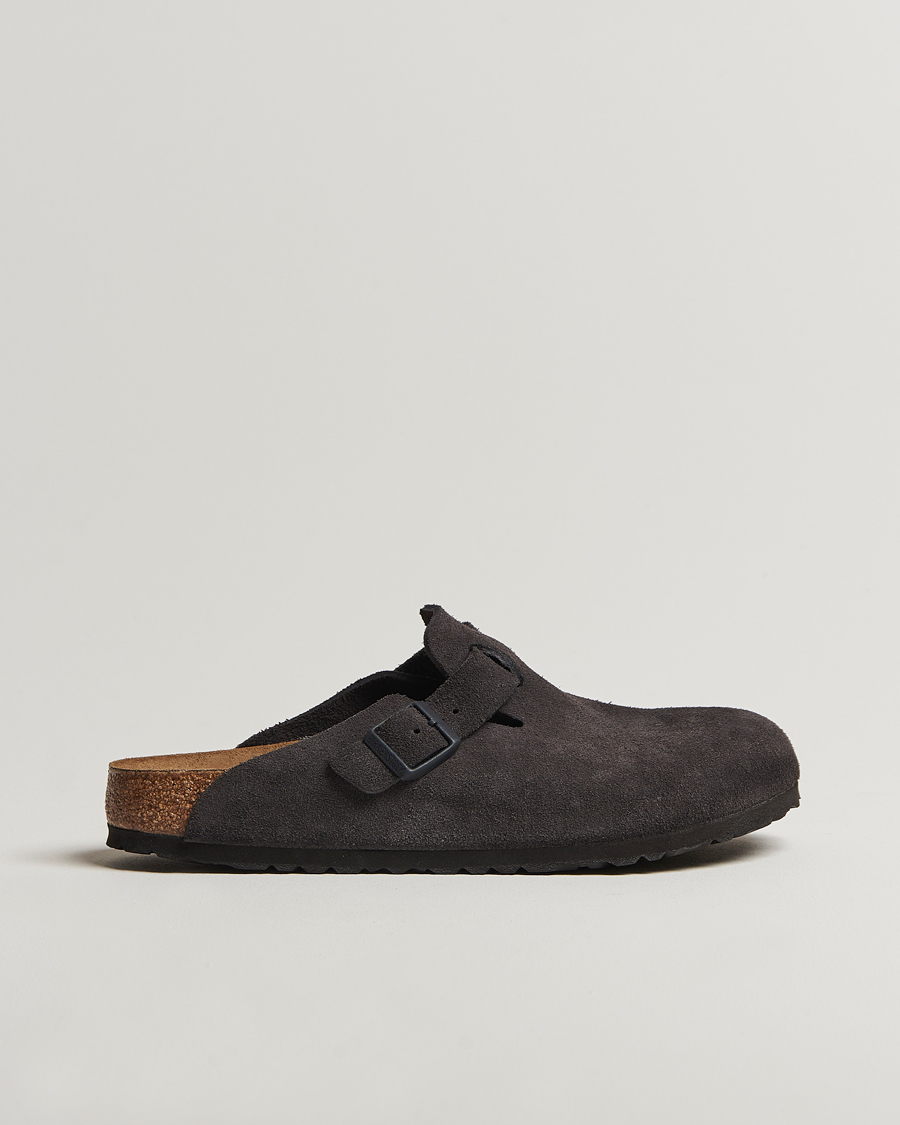 Herr | BIRKENSTOCK Boston Classic Footbed Velvet Grey Suede | BIRKENSTOCK | Boston Classic Footbed Velvet Grey Suede