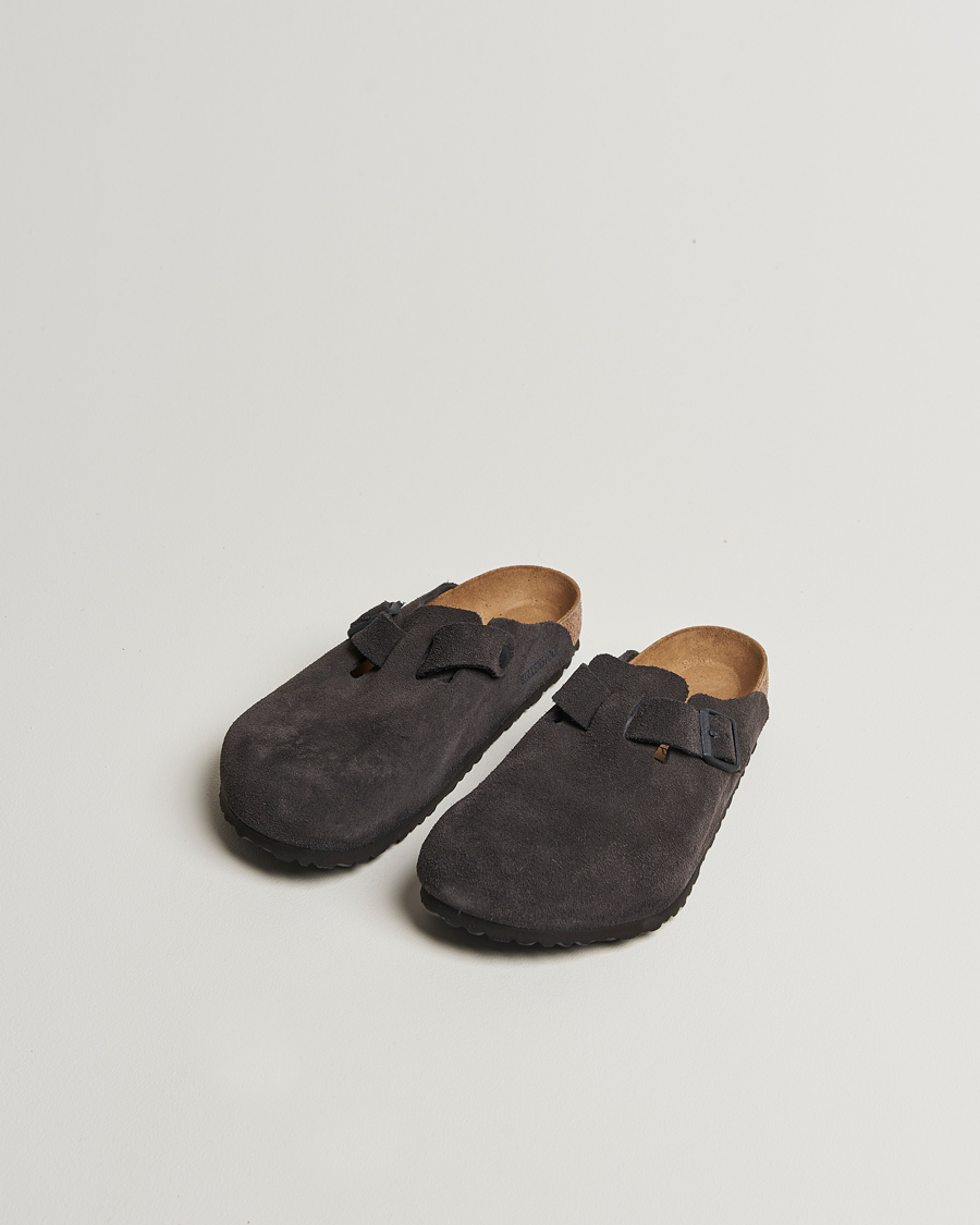 Herr | BIRKENSTOCK Boston Classic Footbed Velvet Grey Suede | BIRKENSTOCK | Boston Classic Footbed Velvet Grey Suede