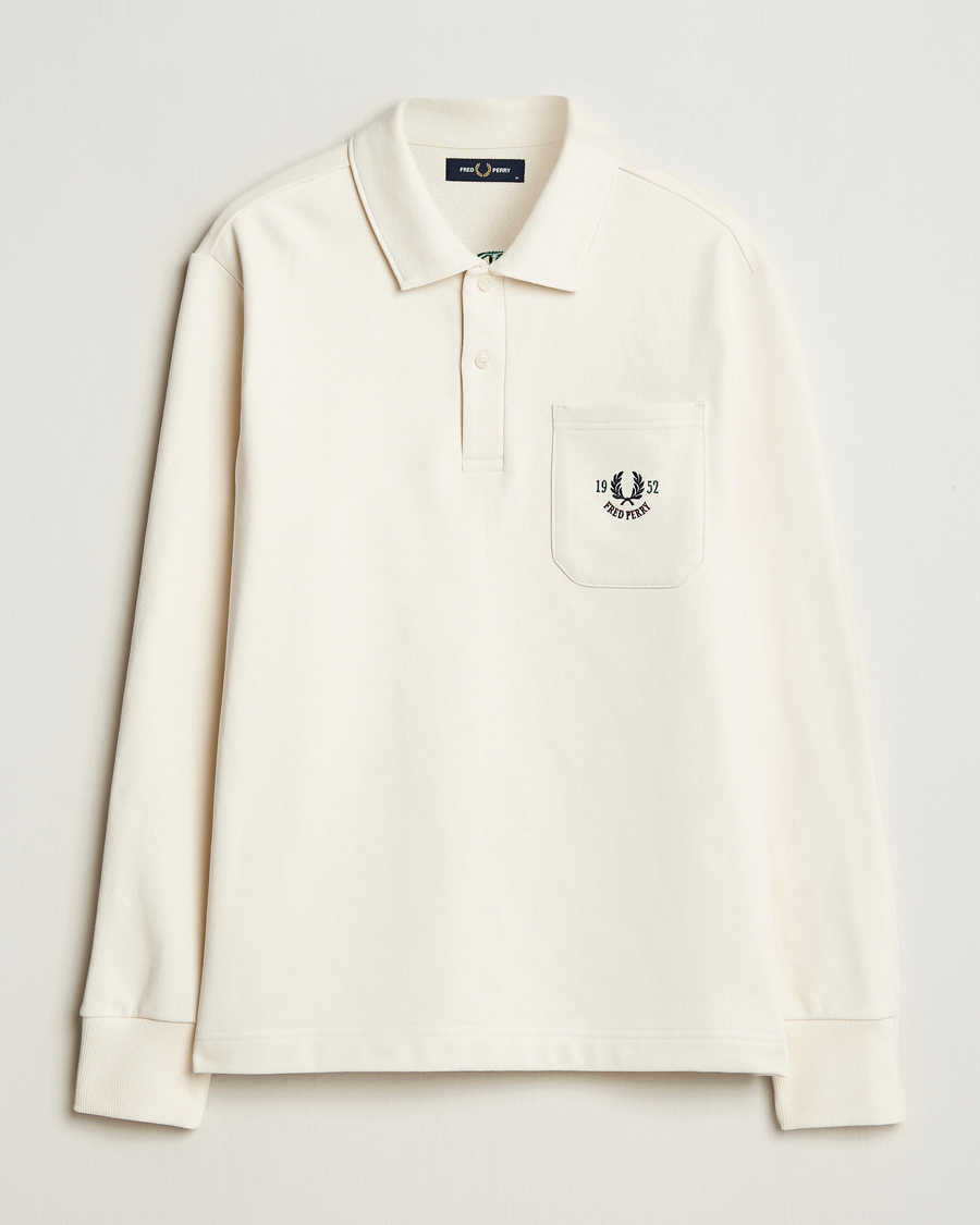 Herr | Tröjor | Fred Perry | Embroidered Champion Rugby Sweater Ecru