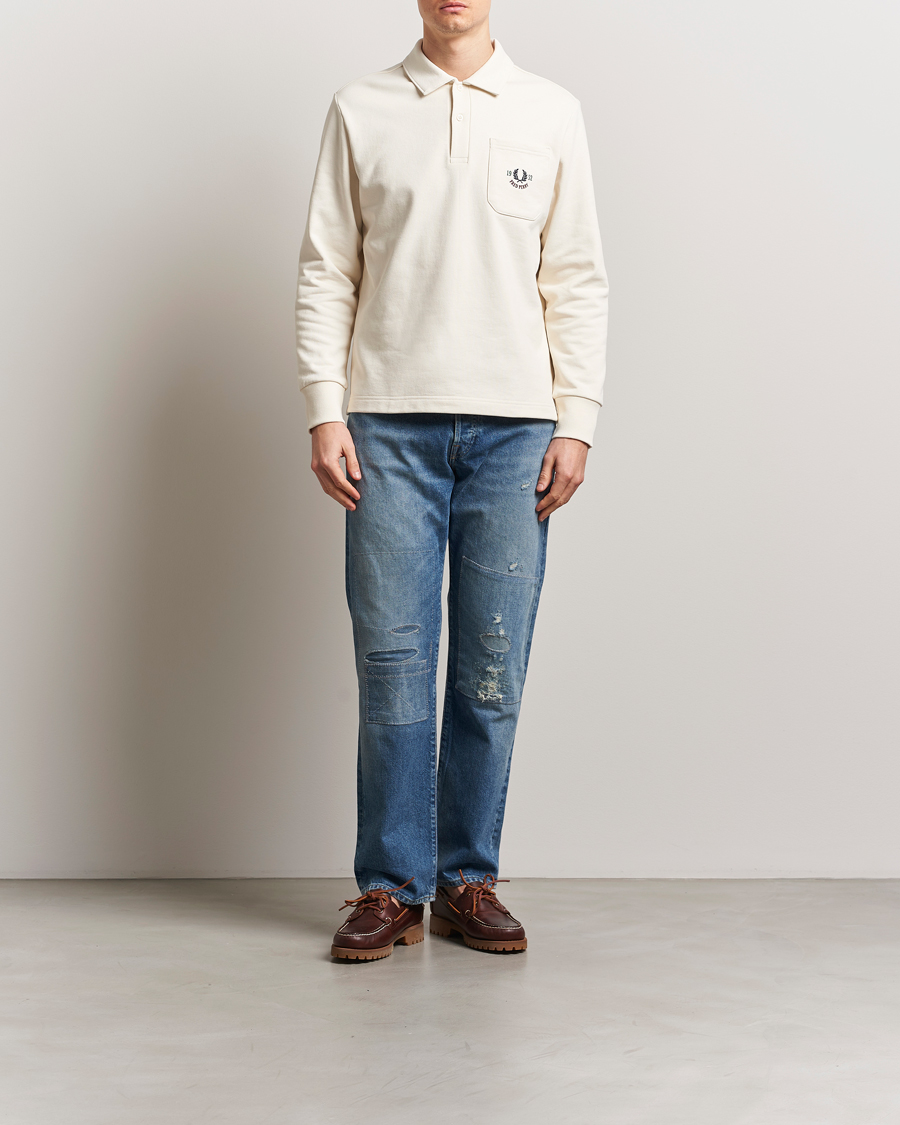 Herr | Tröjor | Fred Perry | Embroidered Champion Rugby Sweater Ecru