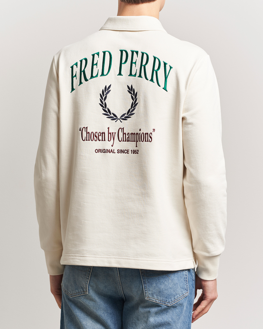 Herr | Tröjor | Fred Perry | Embroidered Champion Rugby Sweater Ecru