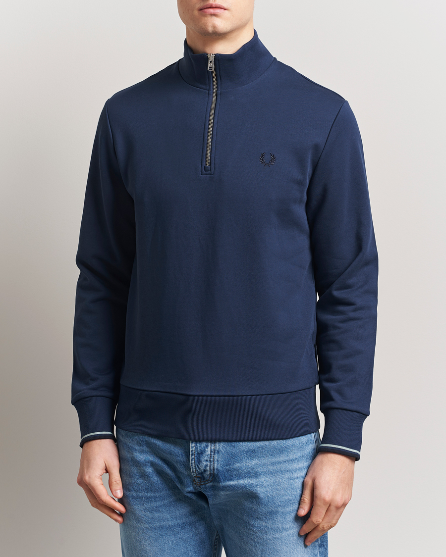 Herr | Tröjor | Fred Perry | Half Zip Sweatshirt Tennis Blue