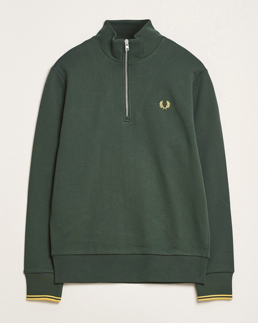 Herr | Tröjor | Fred Perry | Half Zip Sweatshirt Court Green