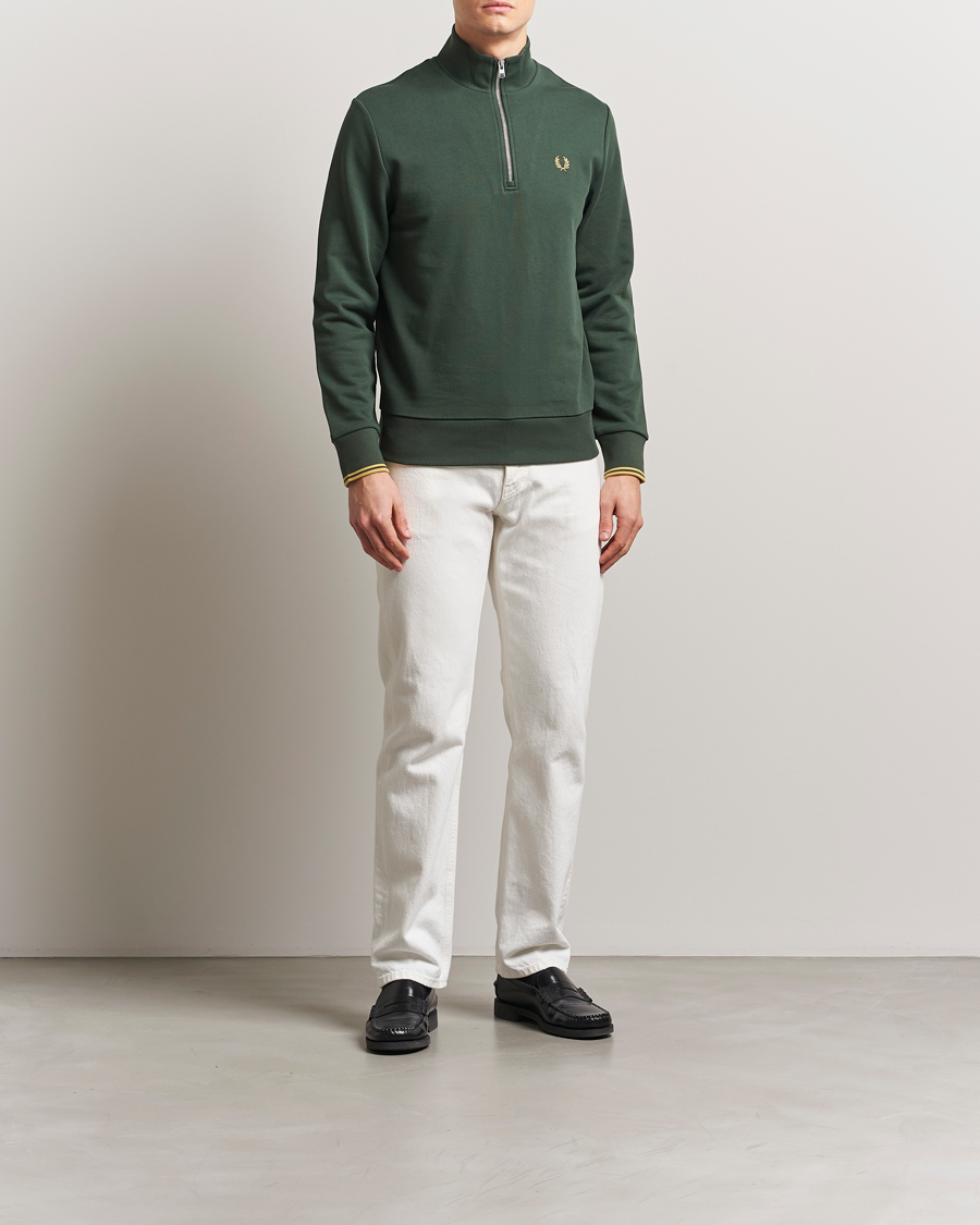 Herr | Tröjor | Fred Perry | Half Zip Sweatshirt Court Green