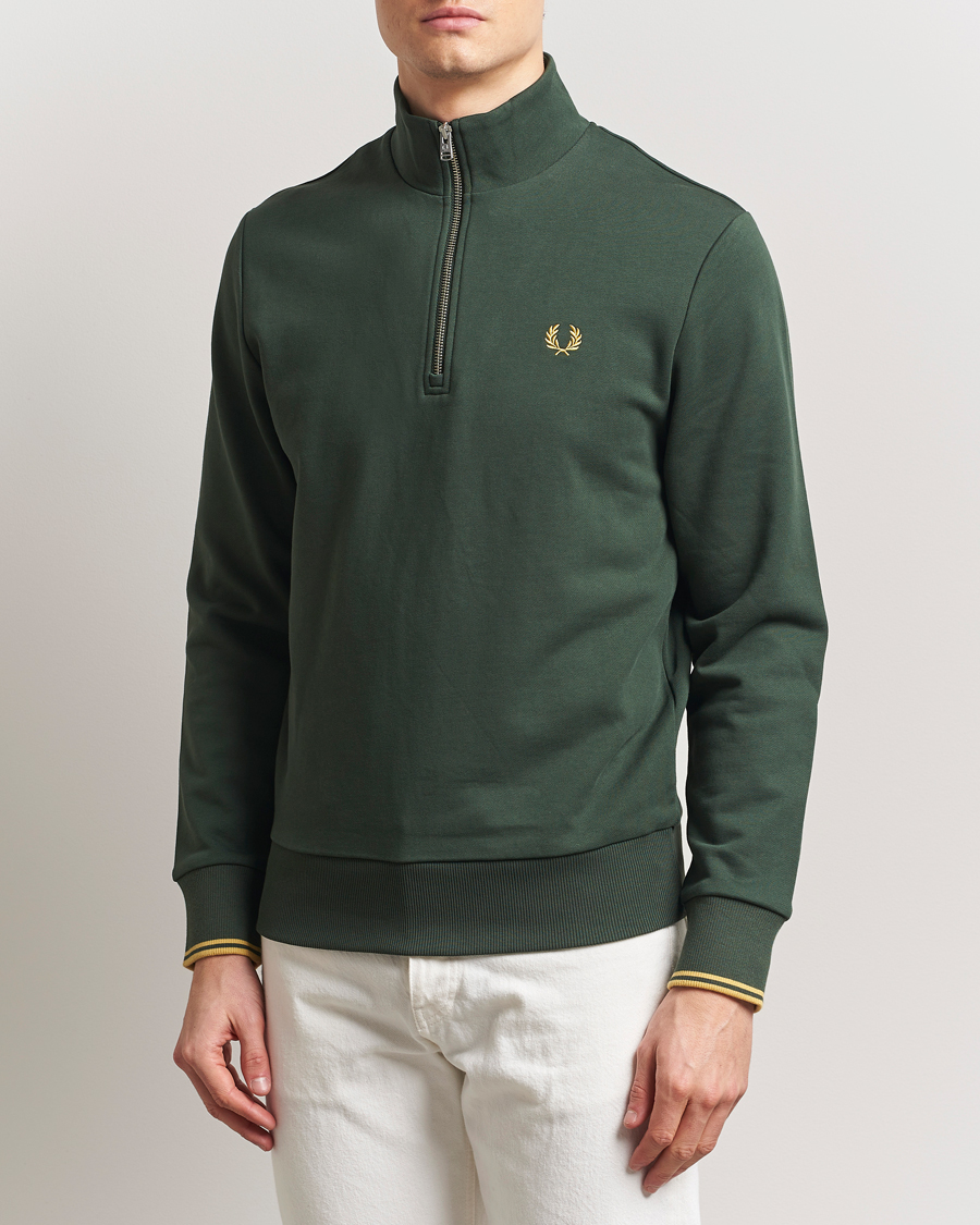 Herr | Tröjor | Fred Perry | Half Zip Sweatshirt Court Green