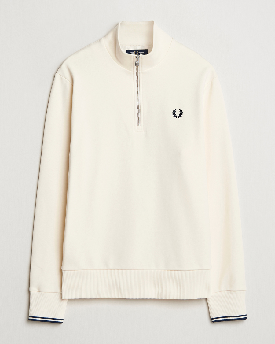 Herr | Tröjor | Fred Perry | Half Zip Sweatshirt Ecru