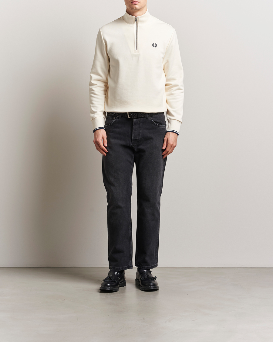 Herr | Tröjor | Fred Perry | Half Zip Sweatshirt Ecru