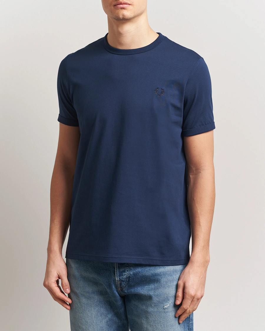 Herr | T-Shirts | Fred Perry | Ringer T-Shirt Tennis Blue