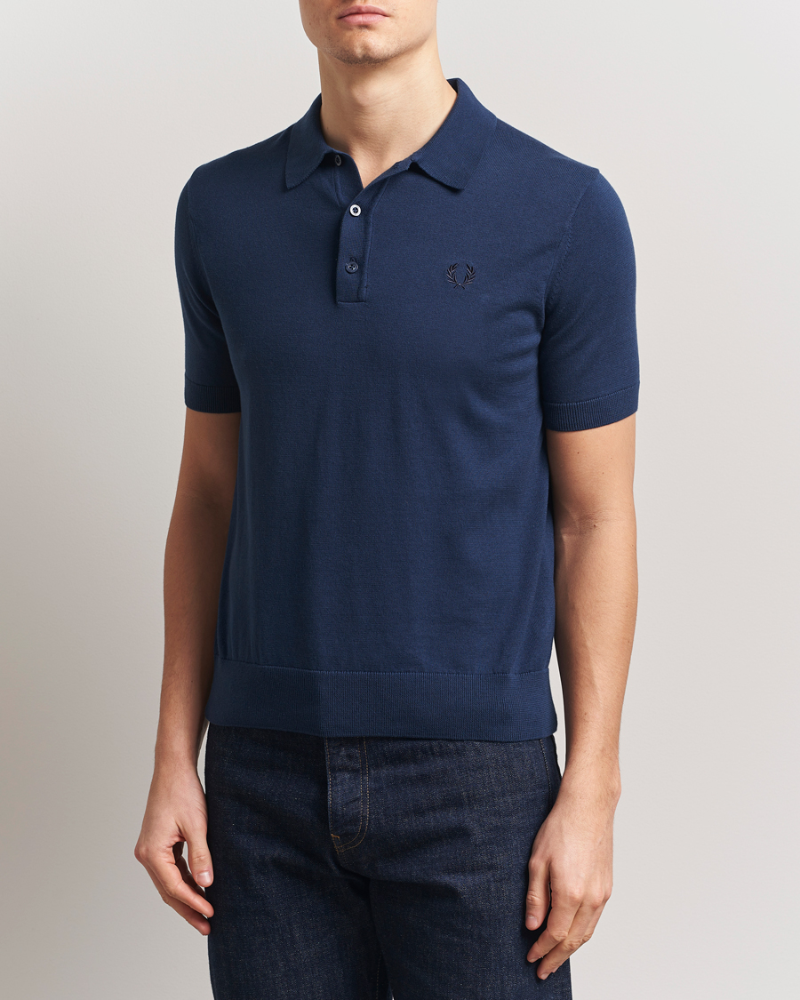 Herr | Pikéer | Fred Perry | Cotton Knitted Polo Tennis Blue