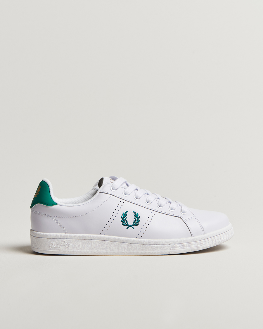 Herr | Sneakers | Fred Perry | B721 Leather Sneaker White/Court Green
