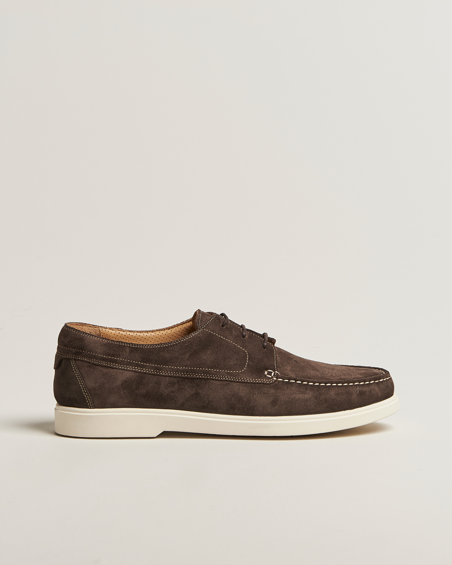 Herr | Loafers | Loake 1880 | Sardinia Suede Boat Shoe Loafers Anthracite