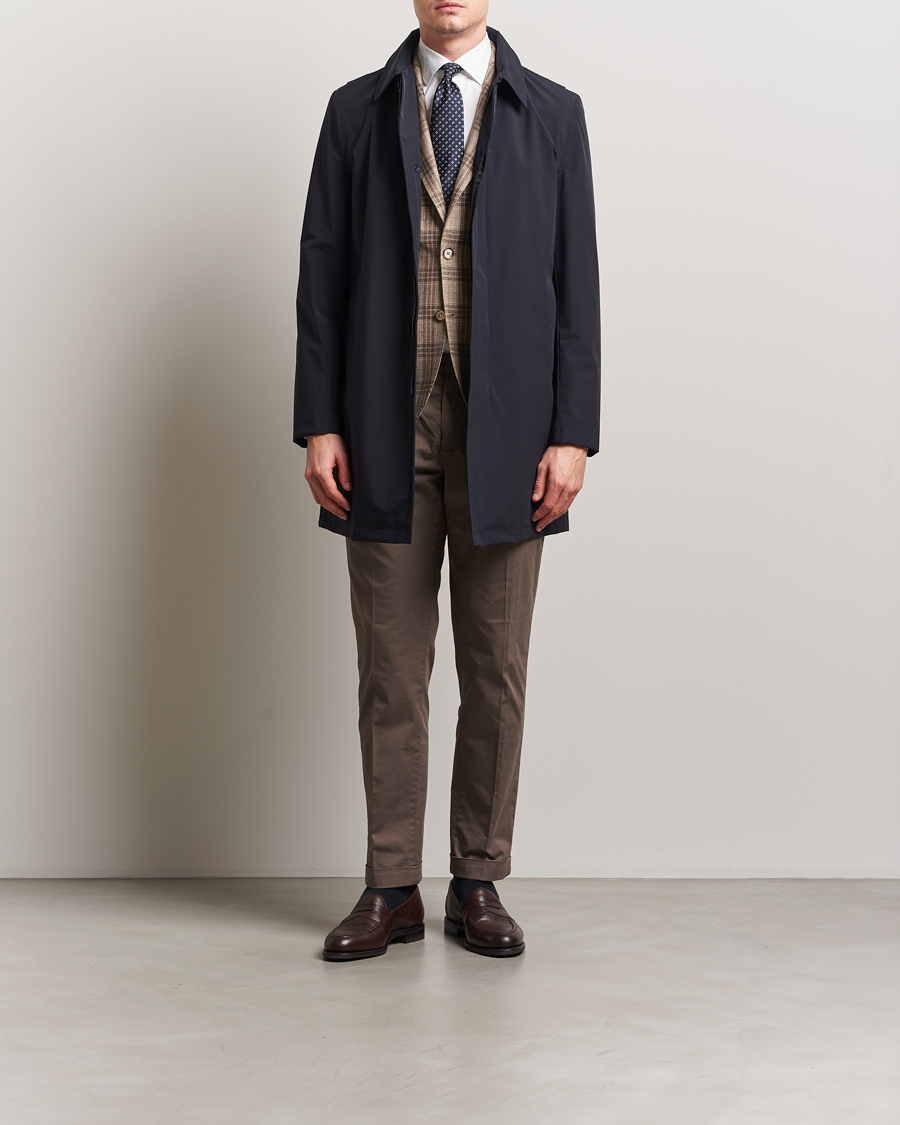 Herr | Jackor | Oscar Jacobson | Nylon Car Coat Navy