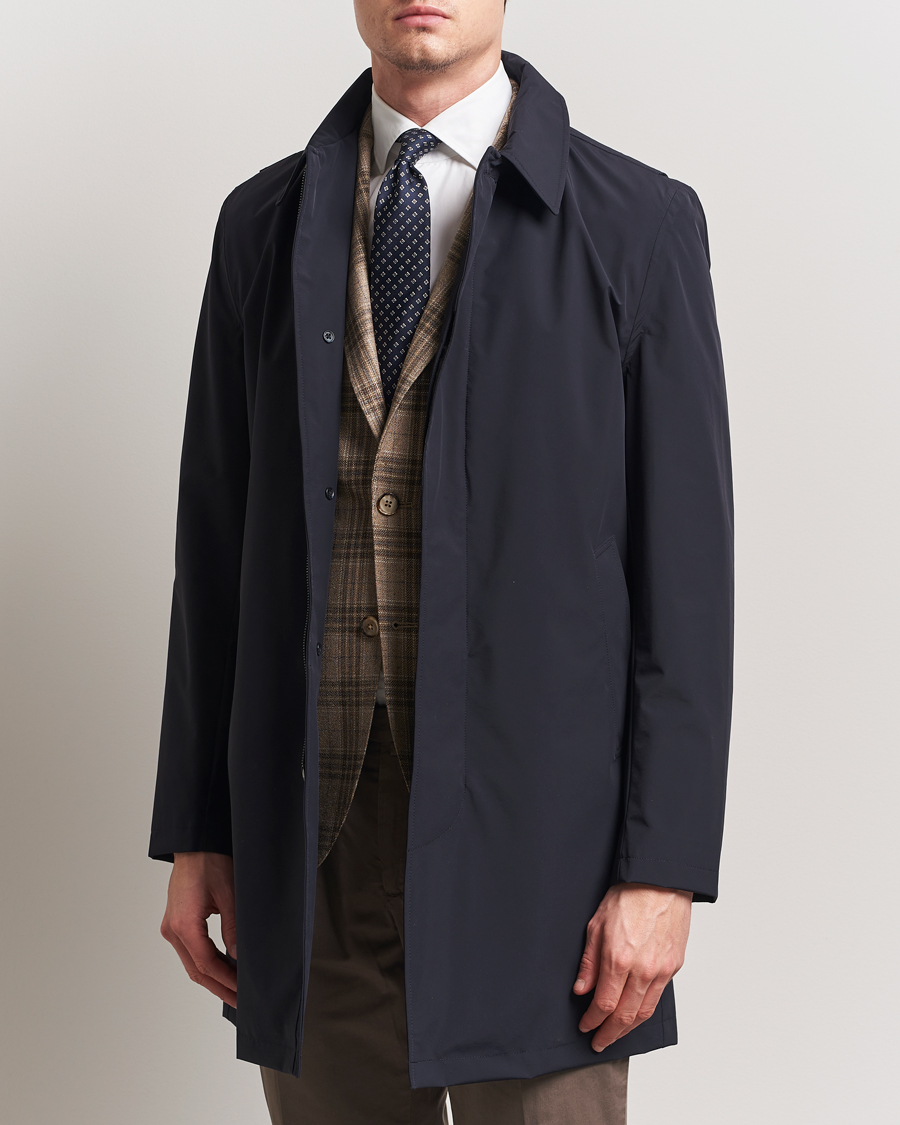 Herr | Jackor | Oscar Jacobson | Nylon Car Coat Navy