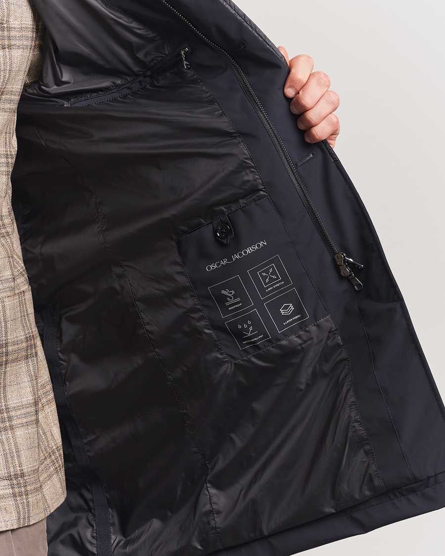 Herr | Jackor | Oscar Jacobson | Nylon Car Coat Navy