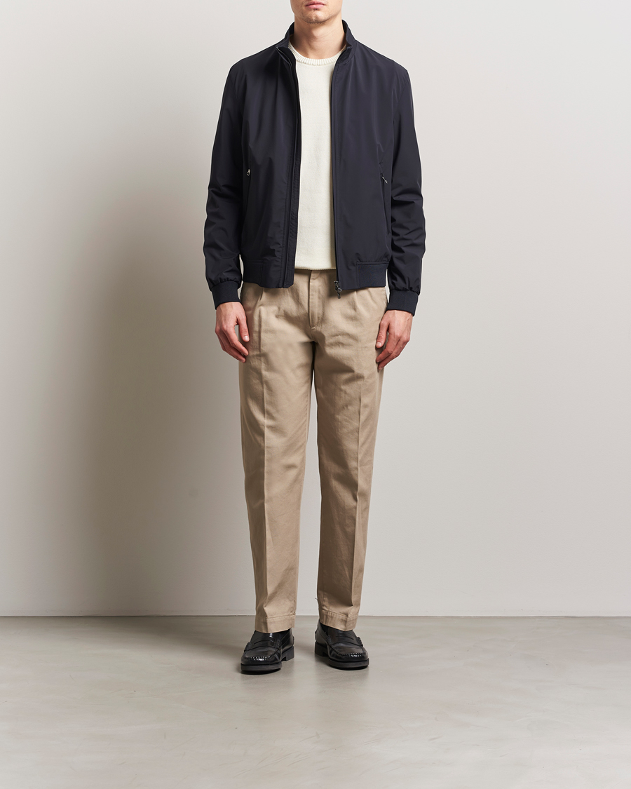 Herr | Jackor | Oscar Jacobson | Bomber Nylon Jacket Navy