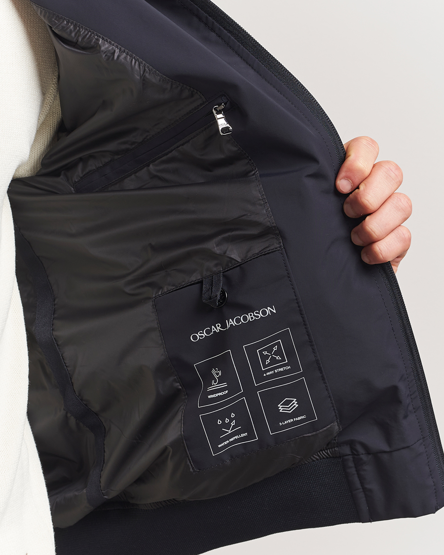 Herr | Jackor | Oscar Jacobson | Bomber Nylon Jacket Navy