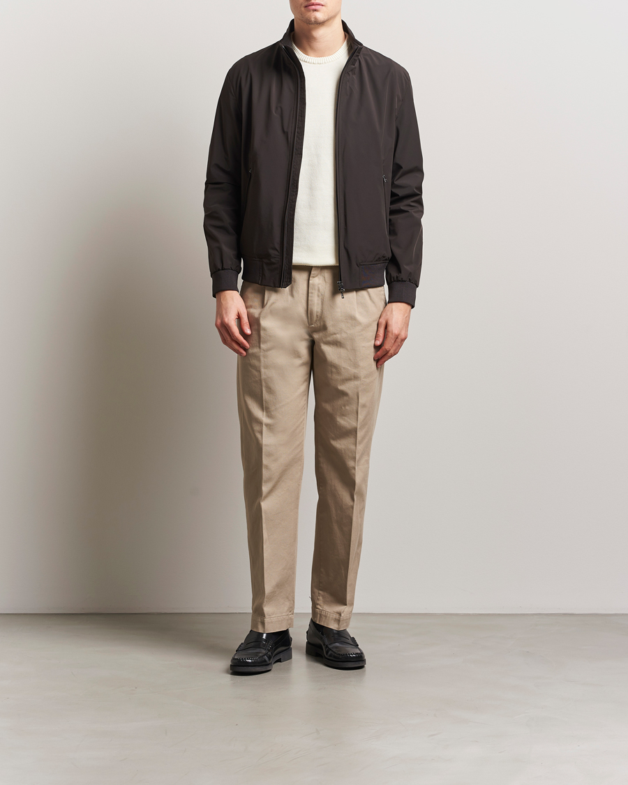 Herr | Jackor | Oscar Jacobson | Bomber Nylon Jacket Brown