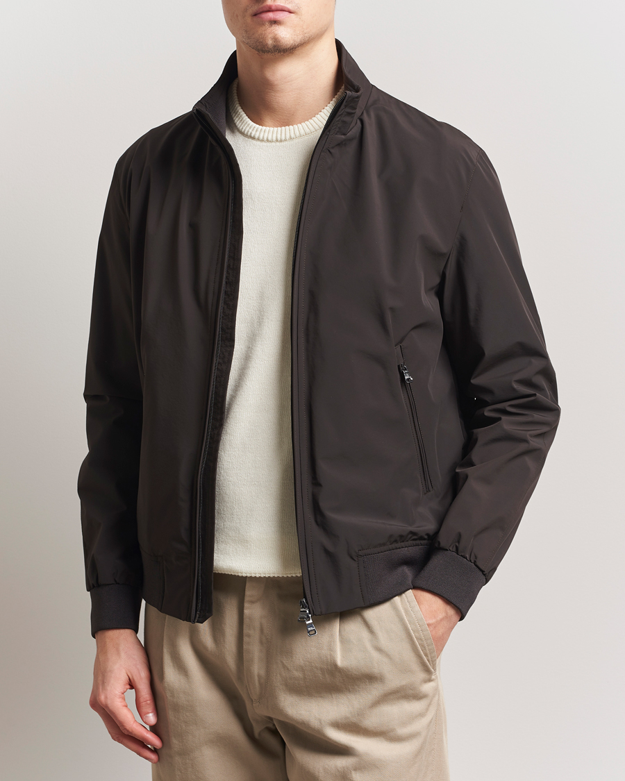 Herr | Jackor | Oscar Jacobson | Bomber Nylon Jacket Brown