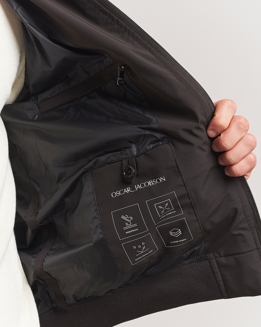 Herr | Jackor | Oscar Jacobson | Bomber Nylon Jacket Brown