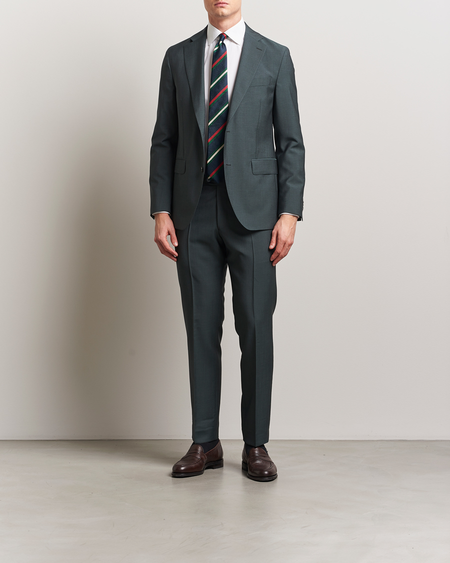 Herr | Kavajer | Oscar Jacobson | Fogerty Wool/Mohair Suit Blazer Green