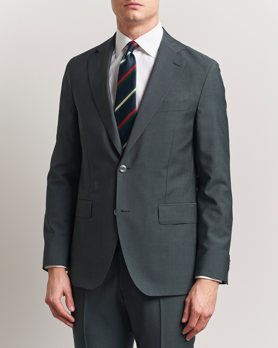 Herr | Kavajer | Oscar Jacobson | Fogerty Wool/Mohair Suit Blazer Green