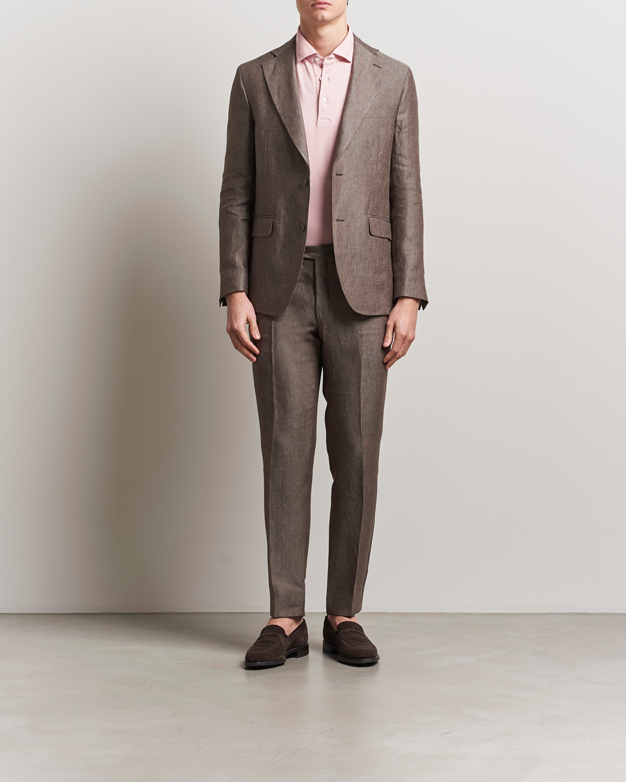 Herr | Kavajer | Oscar Jacobson | Ferry Soft Linen Blazer Brown