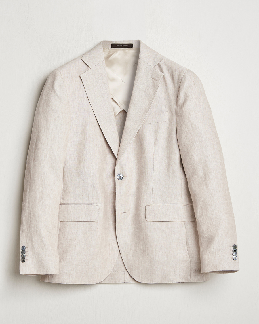 Herr | Kavajer | Oscar Jacobson | Ferry Soft Linen Blazer Off White