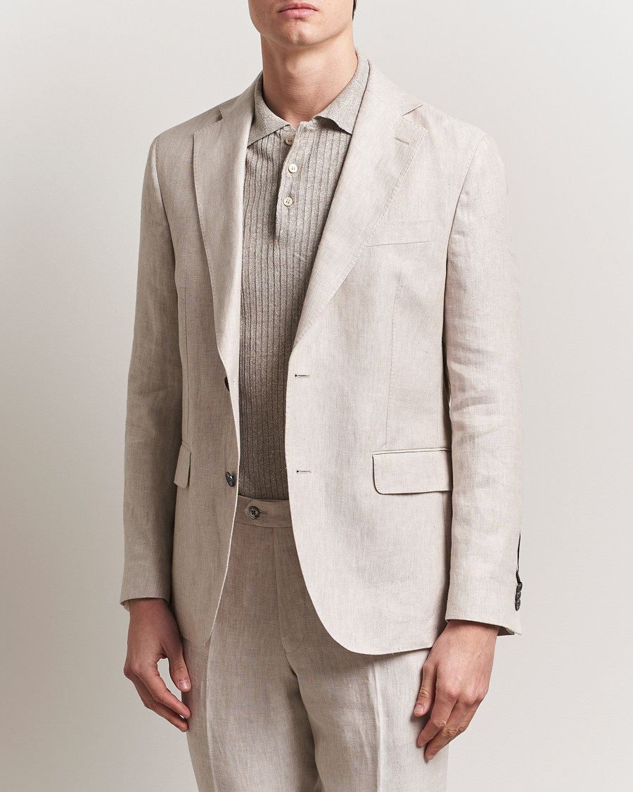 Herr | Kavajer | Oscar Jacobson | Ferry Soft Linen Blazer Off White
