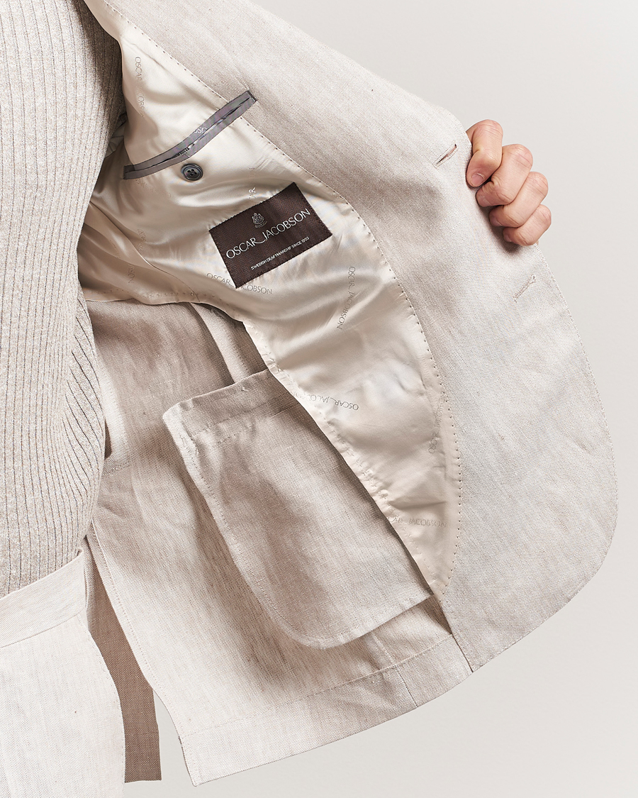 Herr | Kavajer | Oscar Jacobson | Ferry Soft Linen Blazer Off White
