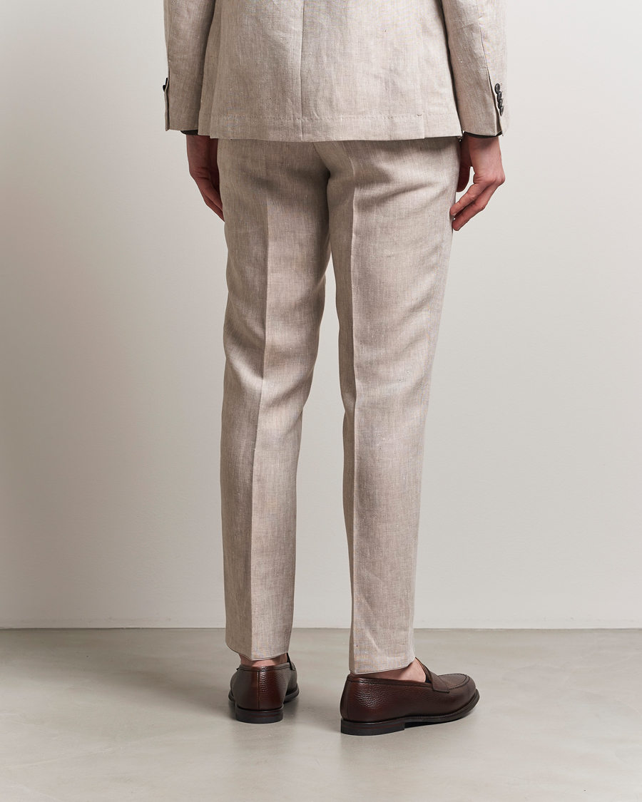 Herr | Byxor | Oscar Jacobson | Denz Linen Trousers Beige