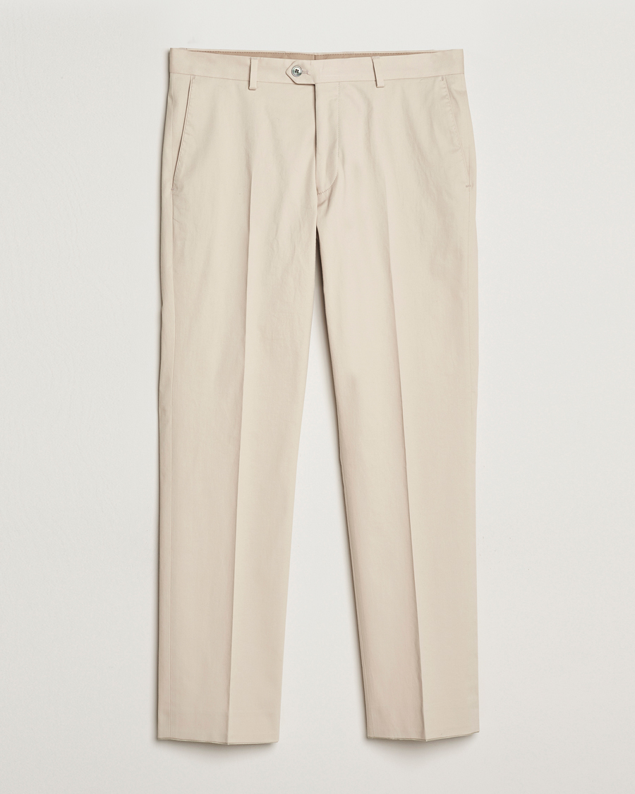 Herr | Byxor | Oscar Jacobson | Dandy Cotton Trousers Beige