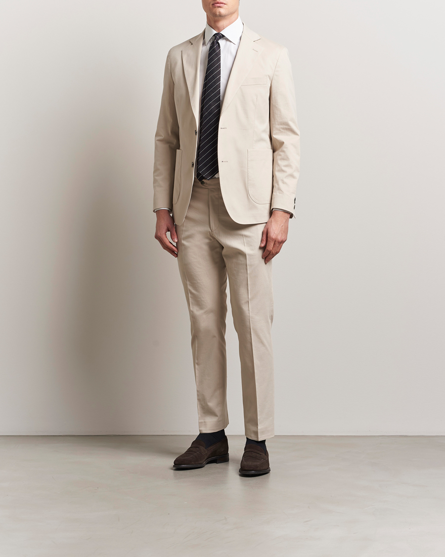 Herr | Byxor | Oscar Jacobson | Dandy Cotton Trousers Beige