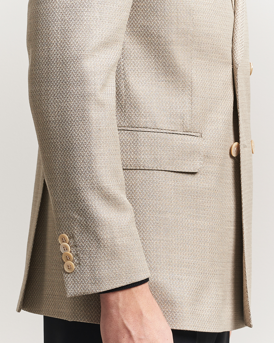 Herr | Kavajer | Oscar Jacobson | Farris DB Loro Piana Wool/Silk/Linen Blazer Beige