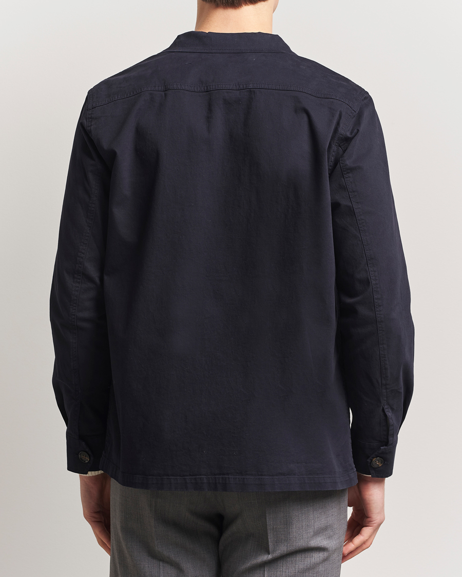Herr | Skjortor | Oscar Jacobson | Safari Cotton Shirt Jacket Navy