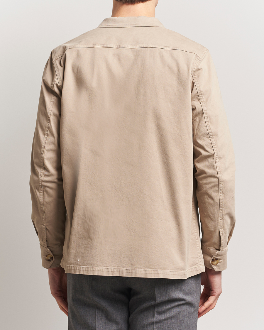 Herr | Skjortor | Oscar Jacobson | Safari Cotton Shirt Jacket Beige