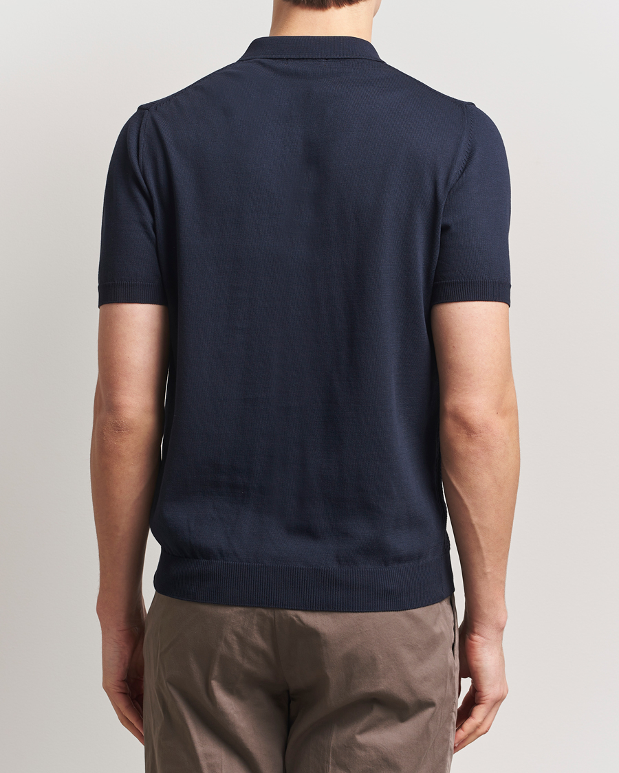Herr | Pikéer | Oscar Jacobson | Barto Structured Cotton Polo Navy