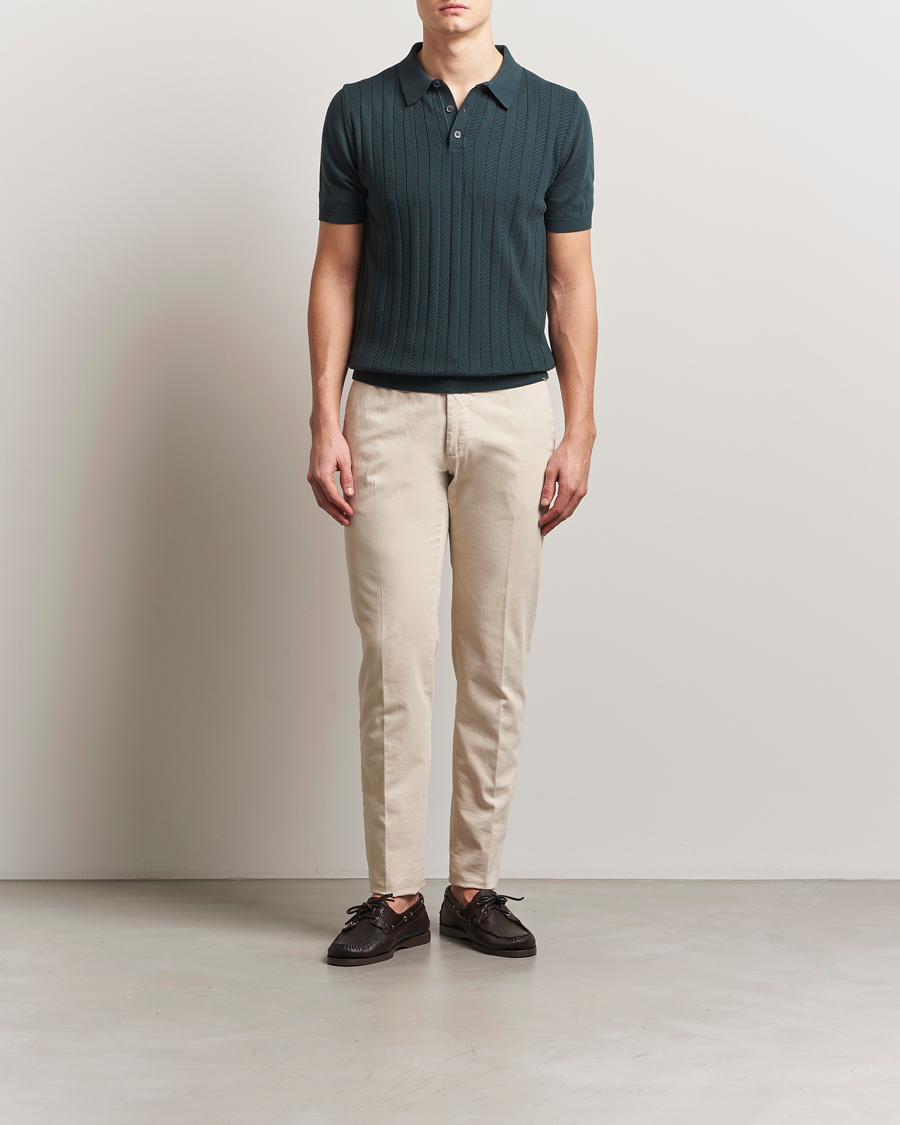 Herr | Pikéer | Oscar Jacobson | Barto Structured Cotton Polo Green