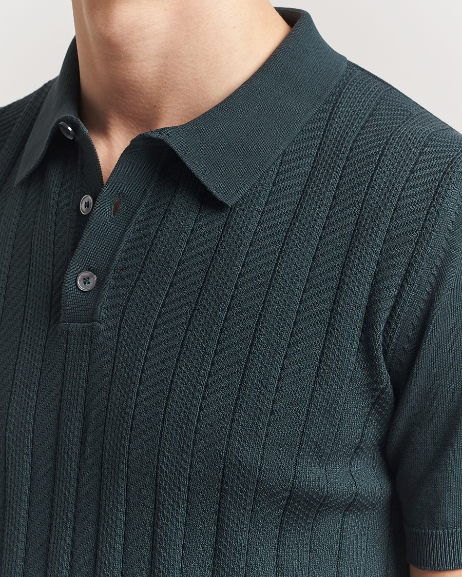 Herr | Pikéer | Oscar Jacobson | Barto Structured Cotton Polo Green