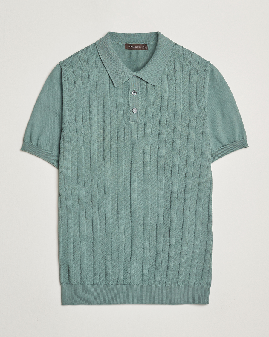 Herr | Pikéer | Oscar Jacobson | Barto Structured Cotton Polo Light Green