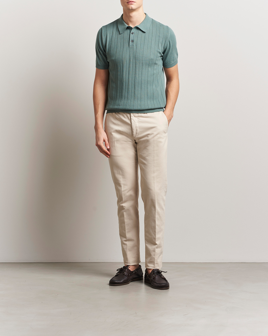 Herr | Pikéer | Oscar Jacobson | Barto Structured Cotton Polo Light Green
