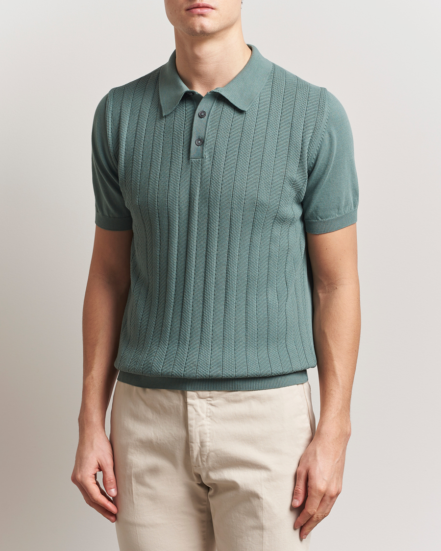 Herr | Pikéer | Oscar Jacobson | Barto Structured Cotton Polo Light Green