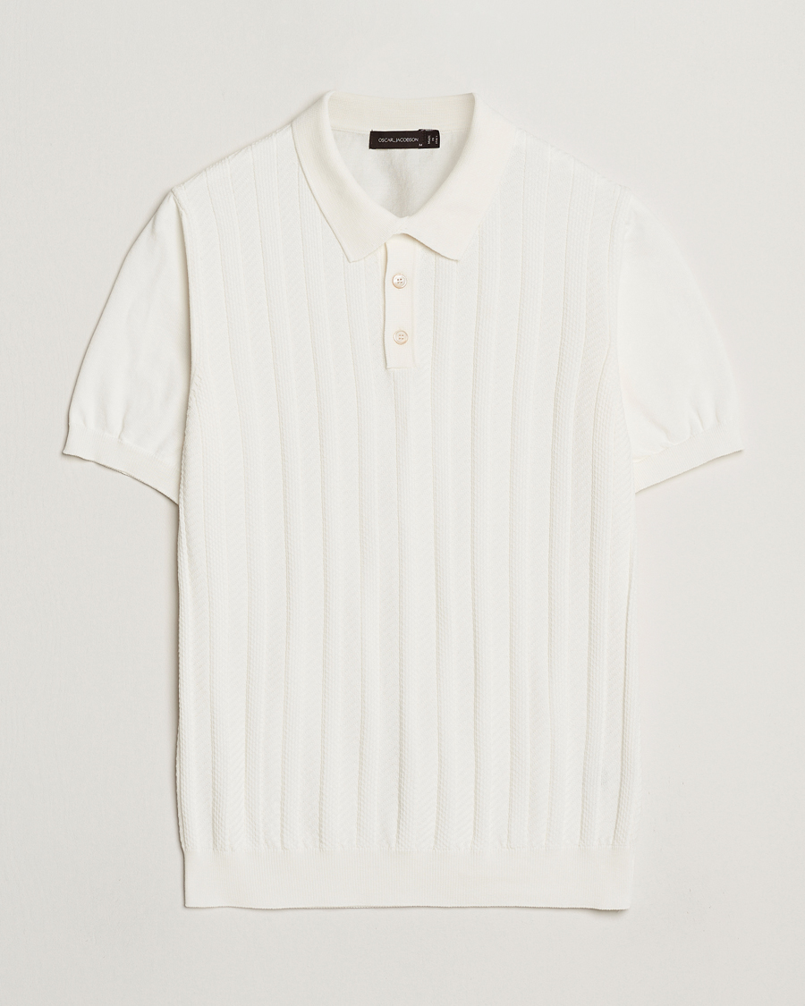 Herr | Pikéer | Oscar Jacobson | Barto Structured Cotton Polo Snow White