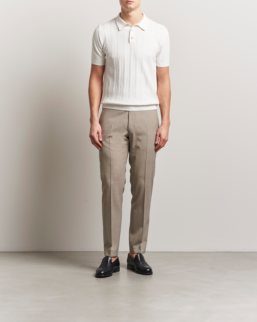 Herr | Pikéer | Oscar Jacobson | Barto Structured Cotton Polo Snow White