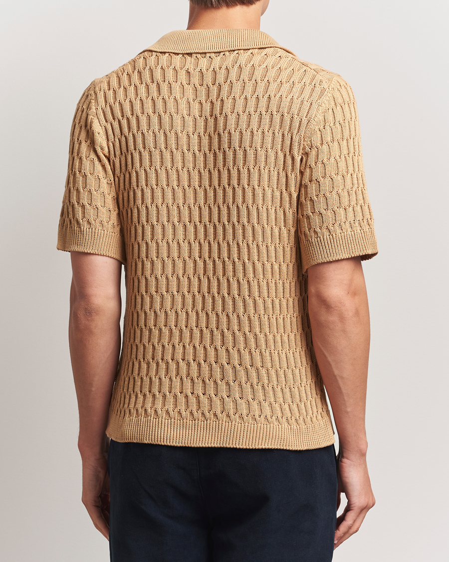 Herr | Pikéer | Peregrine | Cove Knitted Cotton Polo Shirt Sand
