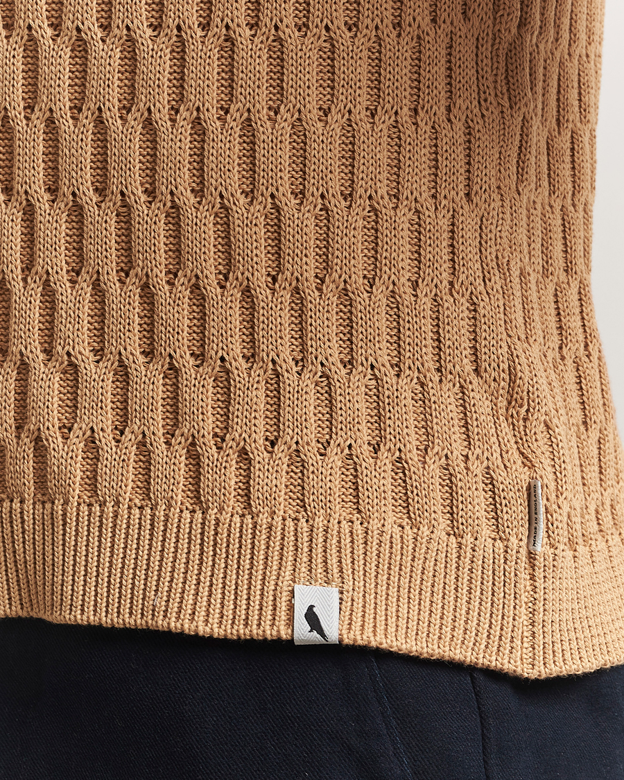 Herr | Pikéer | Peregrine | Cove Knitted Cotton Polo Shirt Sand