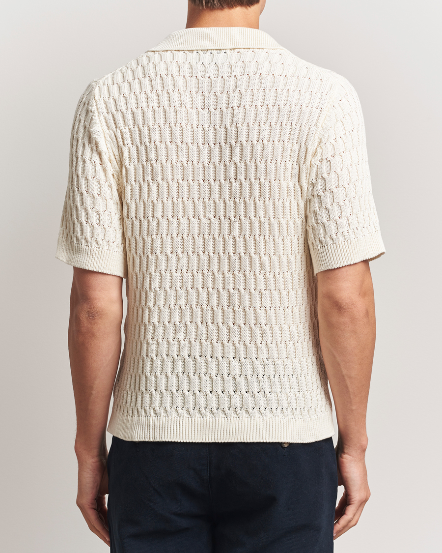 Herr | Pikéer | Peregrine | Cove Knitted Cotton Polo Shirt White