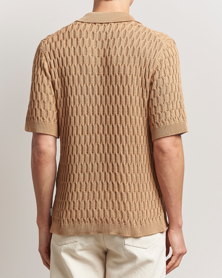 Herr | Skjortor | Peregrine | Cove Knitted Short Sleeve Shirt Sand