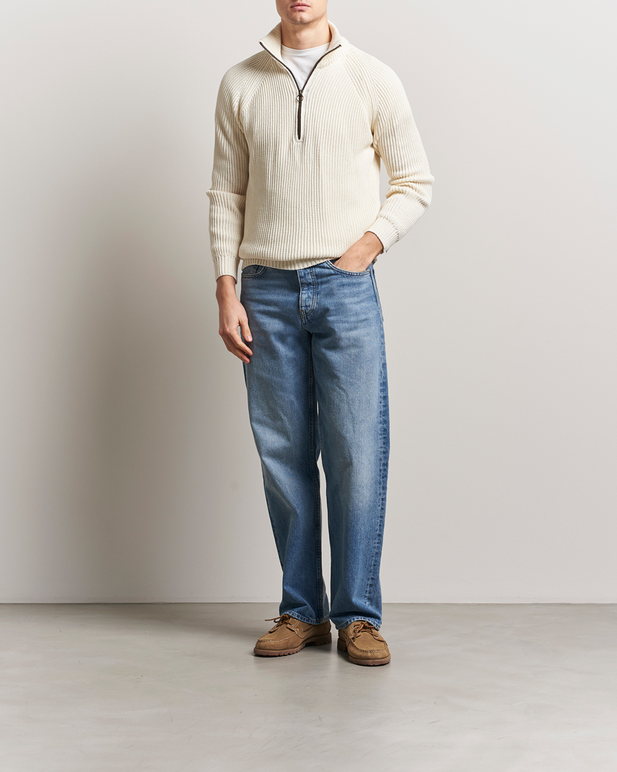 Herr | Tröjor | Peregrine | Felix Quarter Zip Jumper White
