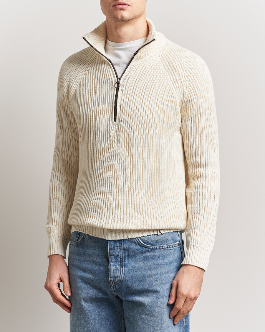 Herr | Tröjor | Peregrine | Felix Quarter Zip Jumper White